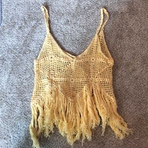 Medium yellow knitted tank top